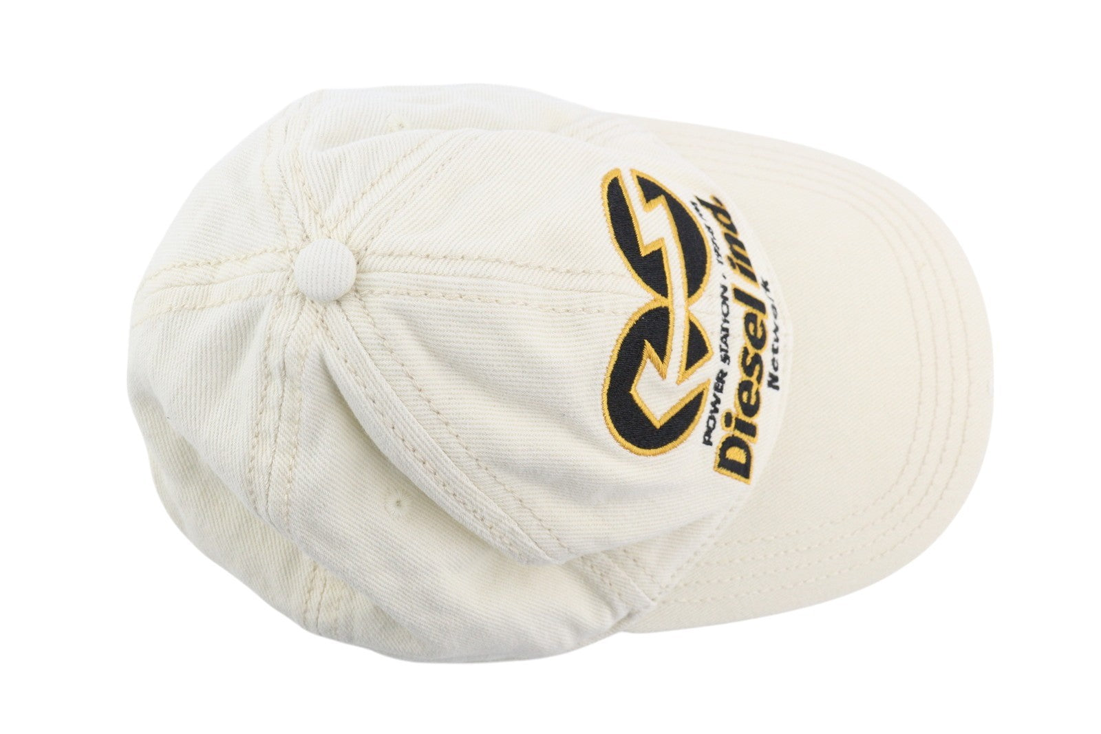 DIESEL C-Syom Men Cap OS White Baseball Embroidered Logo Light Cotton Unisex