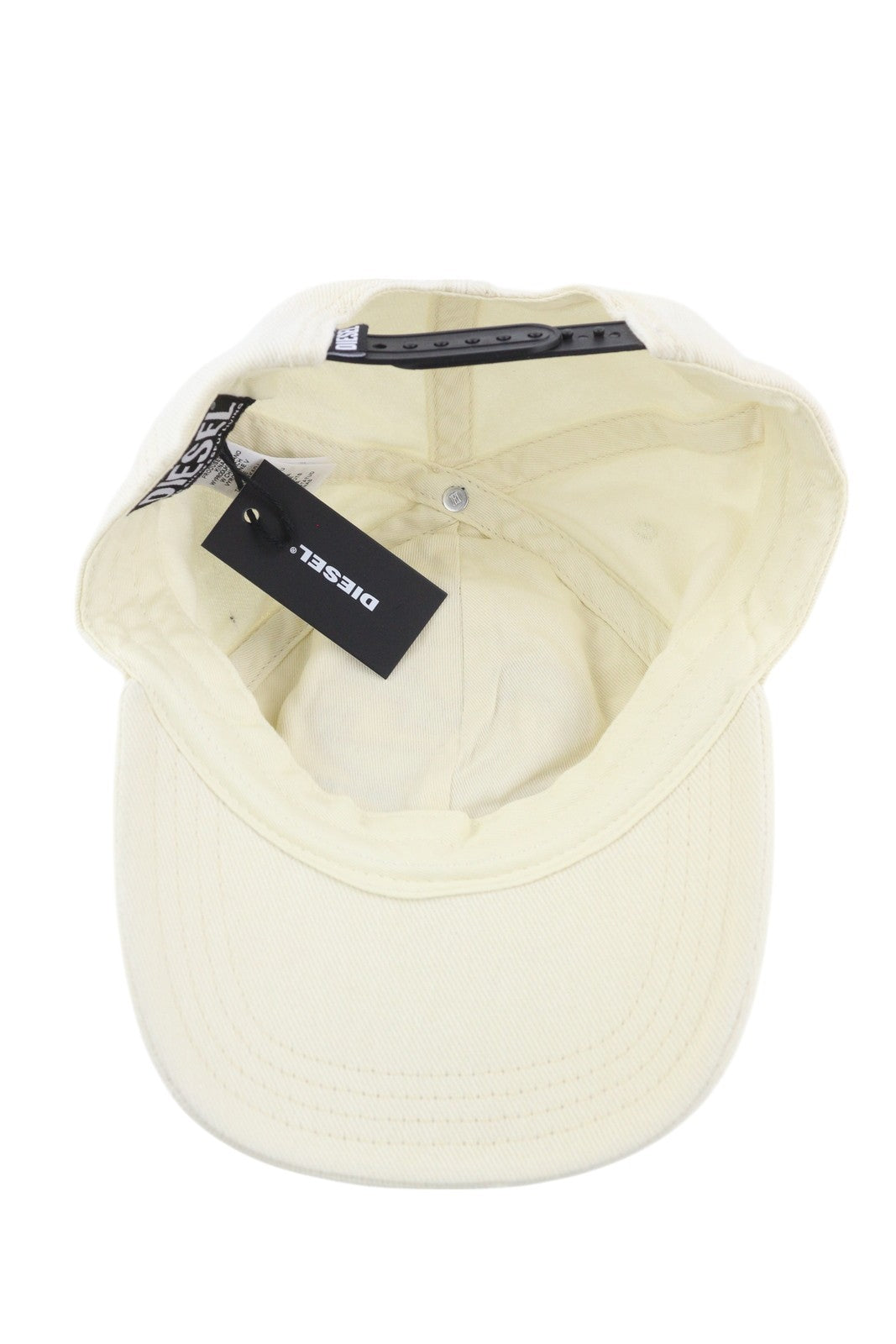 DIESEL C-Syom Men Cap OS White Baseball Embroidered Logo Light Cotton Unisex