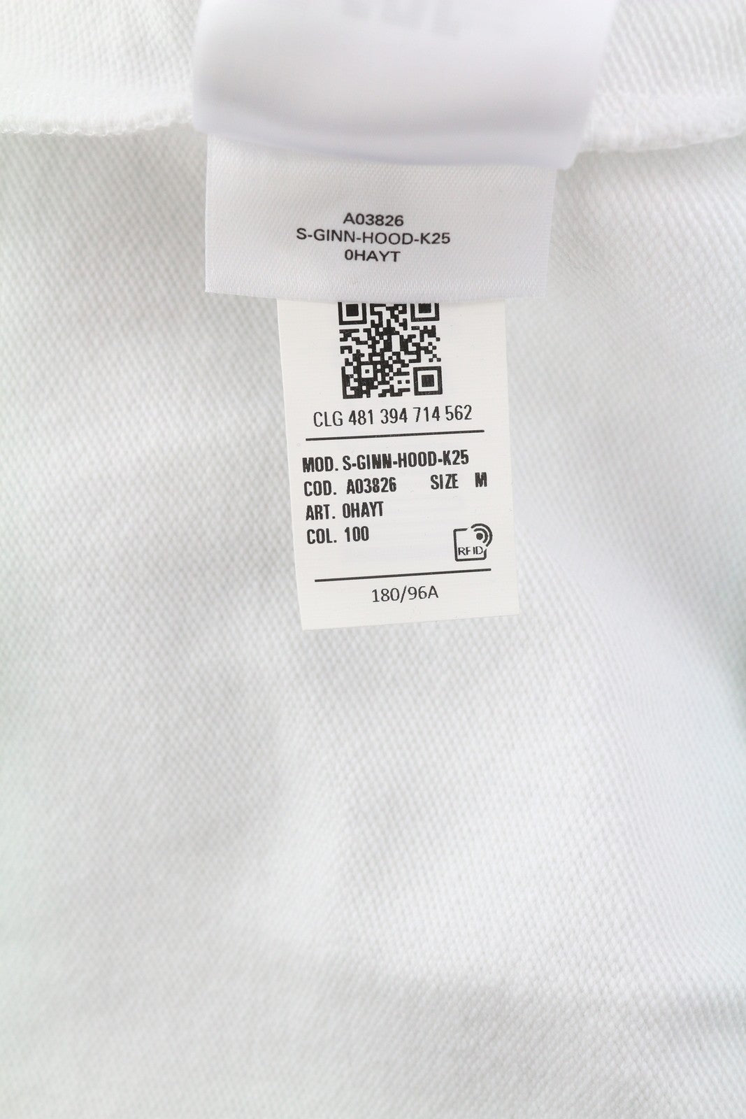 DIESEL S-Ginn-Hood-K25 Mens Hoodie M White Pullover Kangaroo Pocket RRP€125