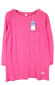 SCOTCH & SODA Ams Blauw Men T-Shirt ~S/M Pink 3/4 Sleeve Pocketed Bright Pink