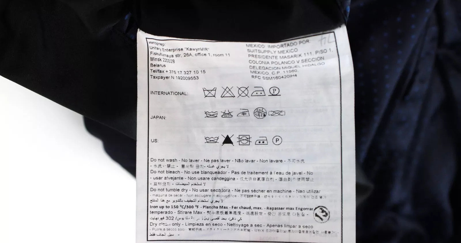 SUITSUPPLY Lazio Men's Suit UK34 Navy Tux Wool Single-Breasted Lined