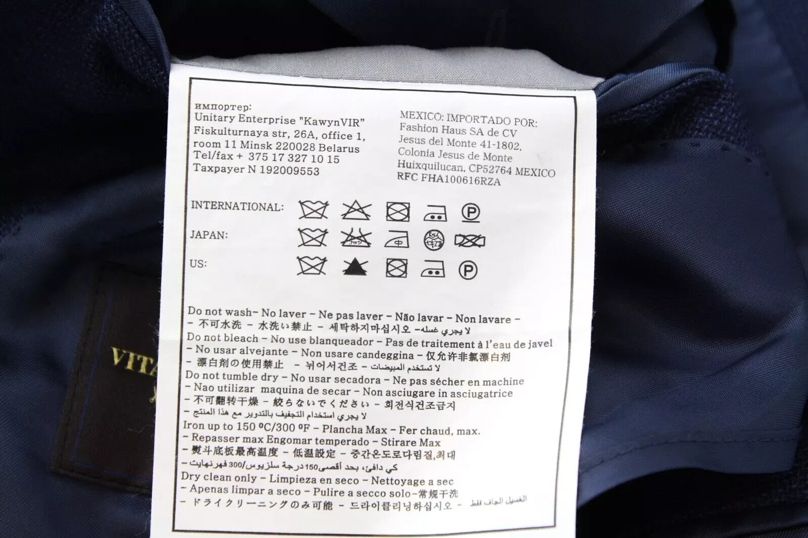 SUITSUPPLY Havana Men's Blazer UK34R Blue Wool Notch Collar Single-Breasted