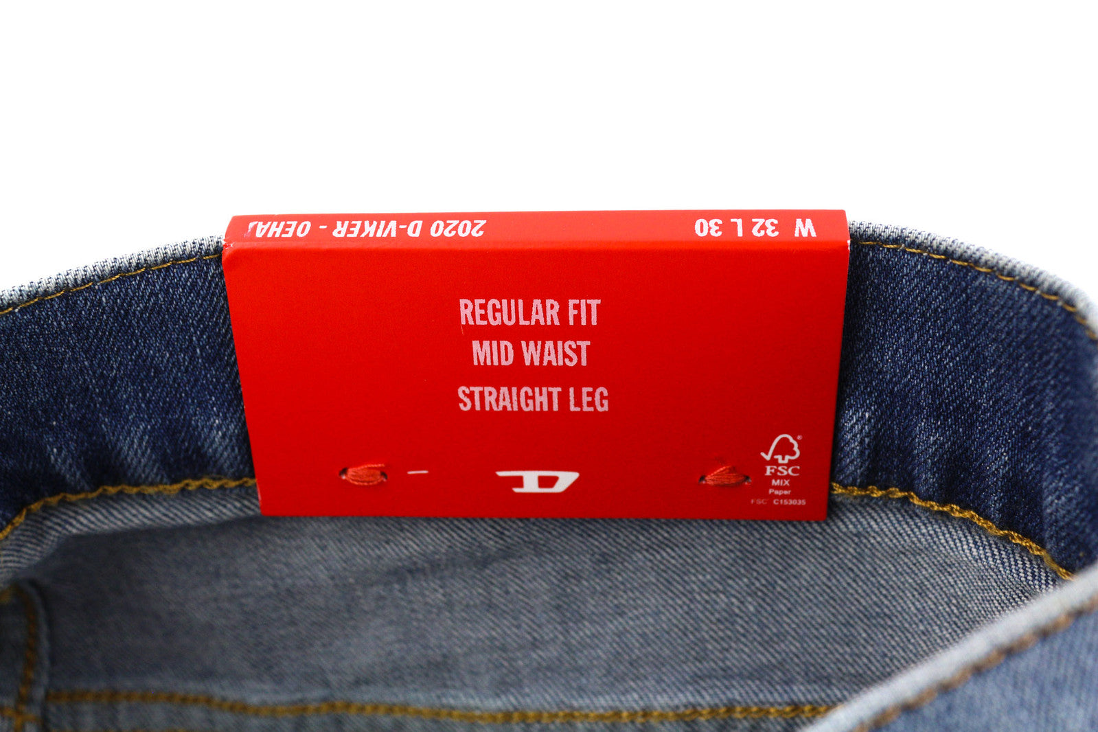 DIESEL 2020 D-Viker 0EHAJ Men Jeans W32/L30 Mid Waist Regular Fit Straight Leg