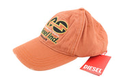 DIESEL C-Syom Men Cap OS Orange Baseball Embroidered Logo Cotton Logo Unisex