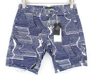 SCOTCH & SODA Ams Couture Men's Shorts W28 Blue Cotton Dyed Patterned