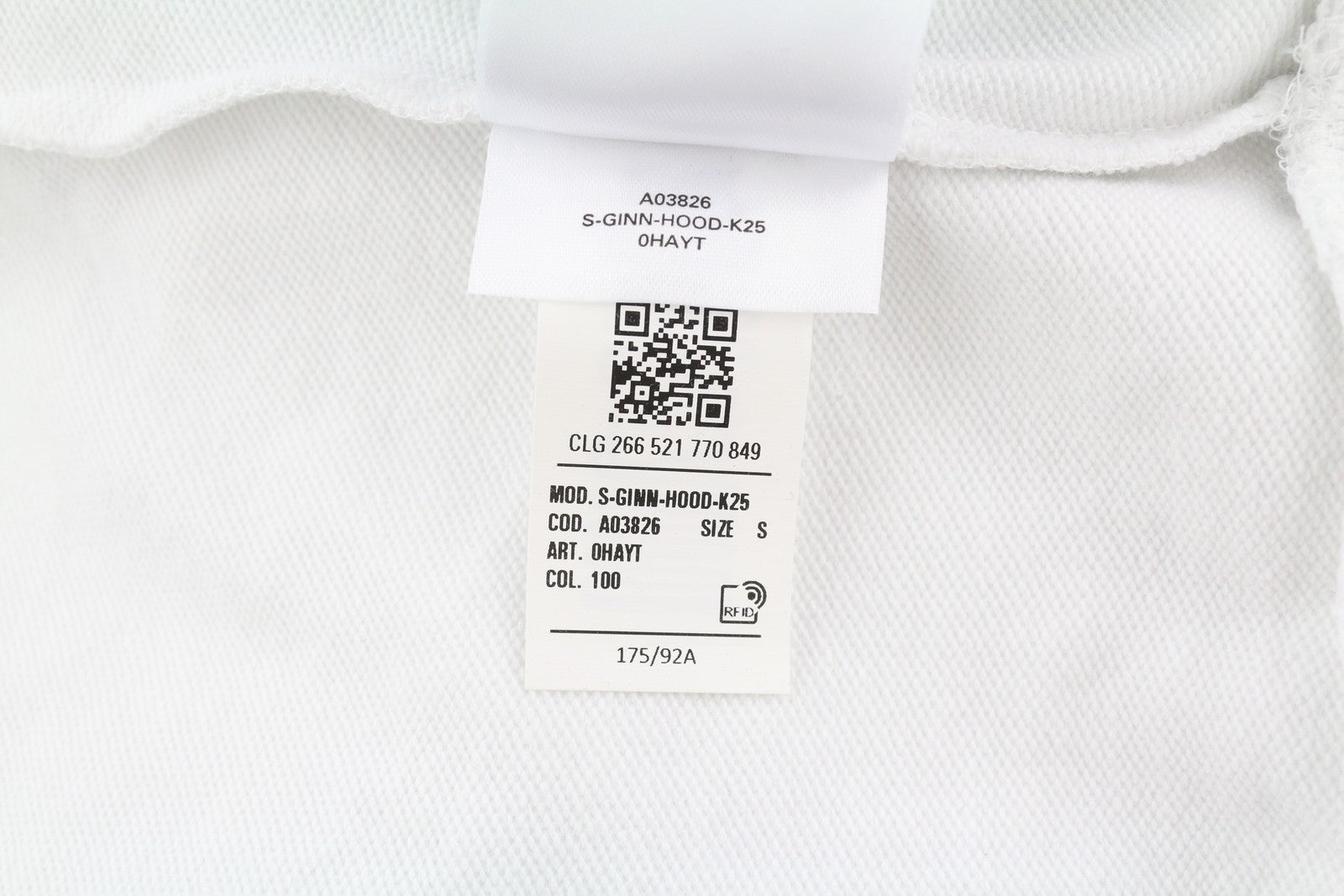 DIESEL S-Ginn-Hood-K25 Mens Hoodie S White Pullover Kangaroo Pocket RRP€125