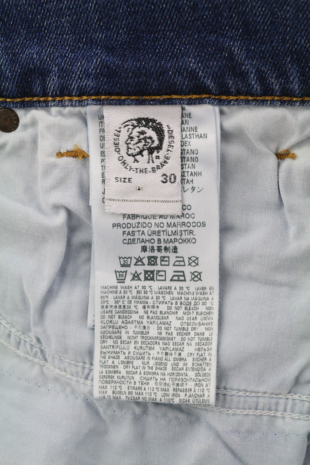 DIESEL D-Vider 0890X Men Jeans W30/L30 Carrot Fit Stretch Distress Washed Blue