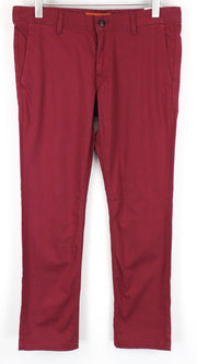 REPLAY Tom Men Trousers W34/L32 Red Cotton Stretch Regular Fit Stylish Trousers