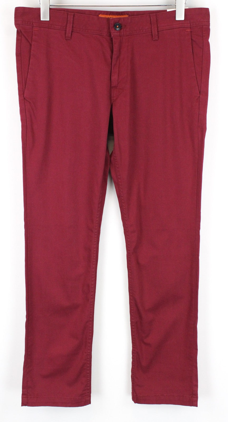 REPLAY Tom Men Trousers W34/L32 Red Cotton Stretch Regular Fit Stylish Trousers