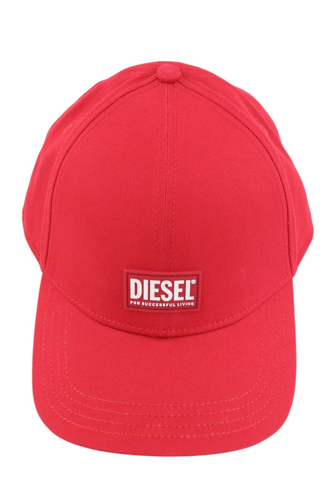 DIESEL Corry-Gum Men Cap OS Mid Red Baseball Cotton Patch Logo Casual Unisex