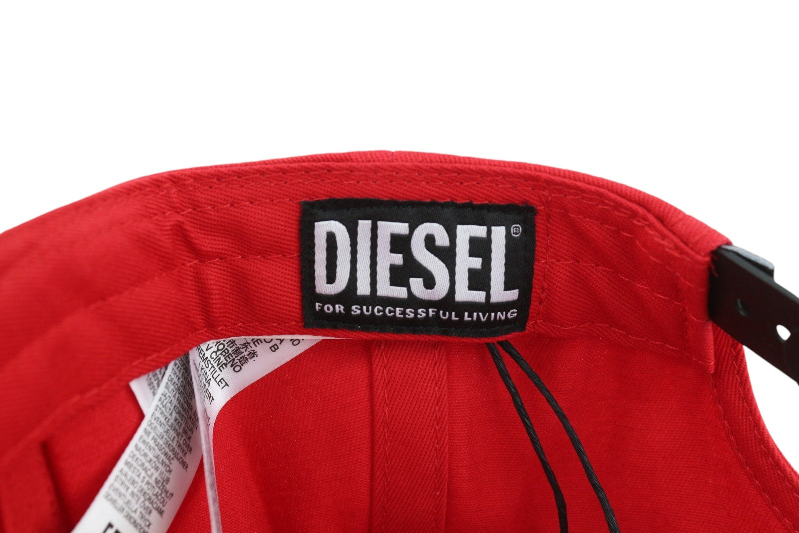 DIESEL Corry-Gum Men Cap OS Mid Red Baseball Cotton Patch Logo Casual Unisex