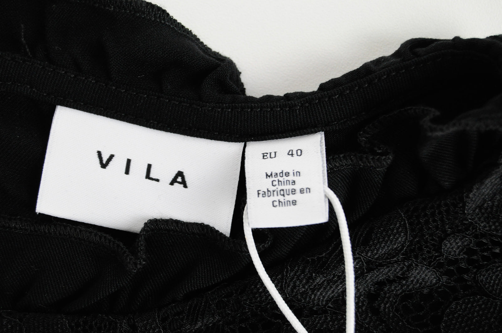 VILA Visuvita Women Dress EU40 Black Long Sleeve Laced Short Belted Tall Fit