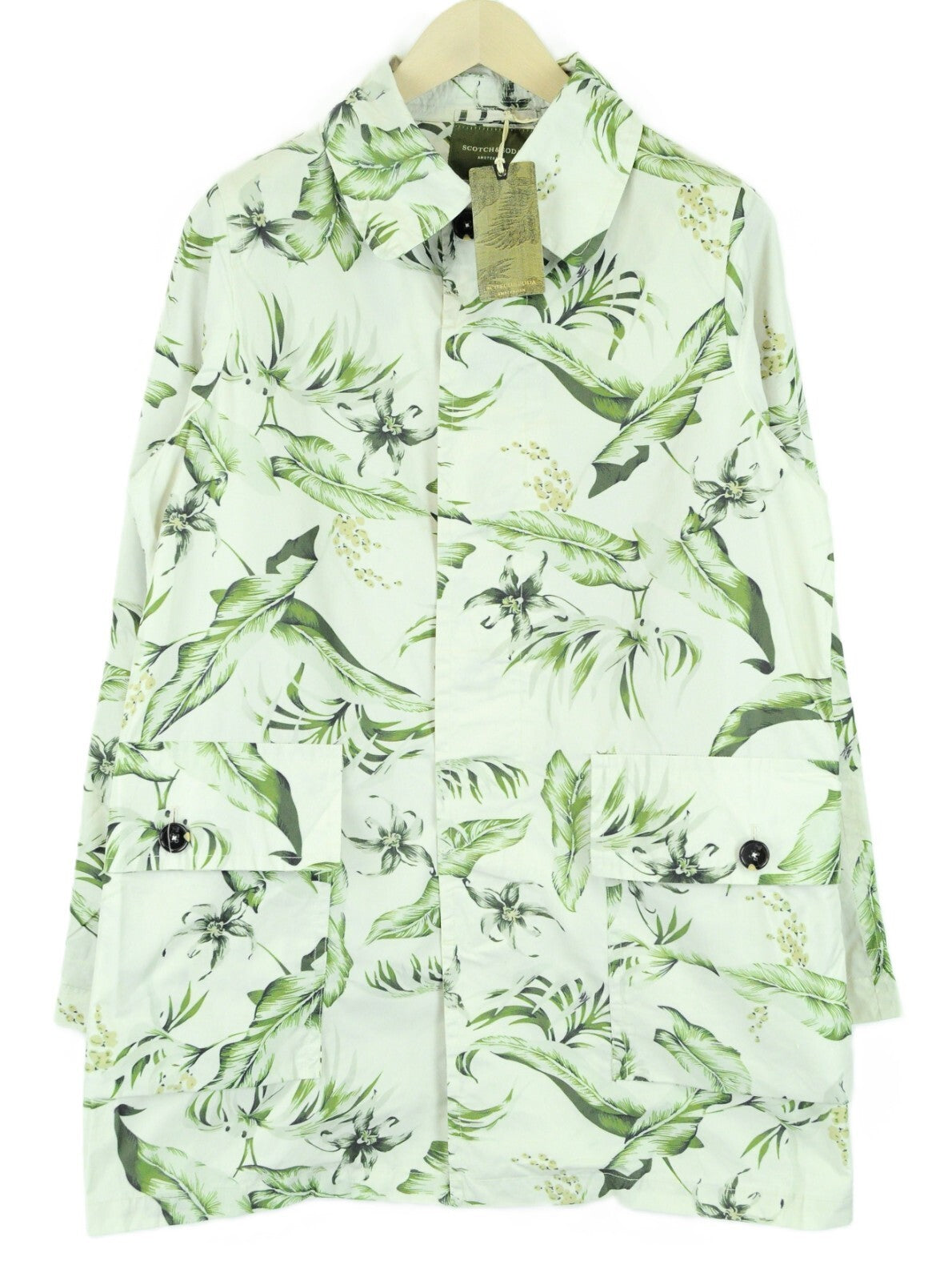 SCOTCH & SODA Ams Couture Mens Jacket XL Green Pattern Lightweight