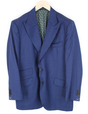 SUITSUPPLY La Spalla vyriškas švarkas UK46S mėlynas vilnonis švarkas su smailia apykakle 