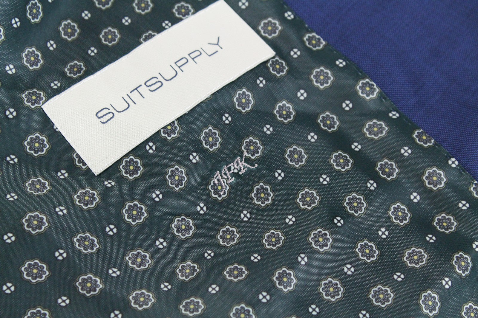 SUITSUPPLY La Spalla vyriškas švarkas UK46S mėlynas vilnonis švarkas su smailia apykakle 