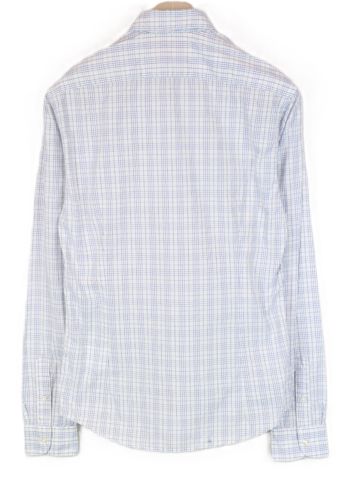 SCOTCH & SODA Ams Couture Men Shirt M Blue White Checked Long Sleeve Button-Up