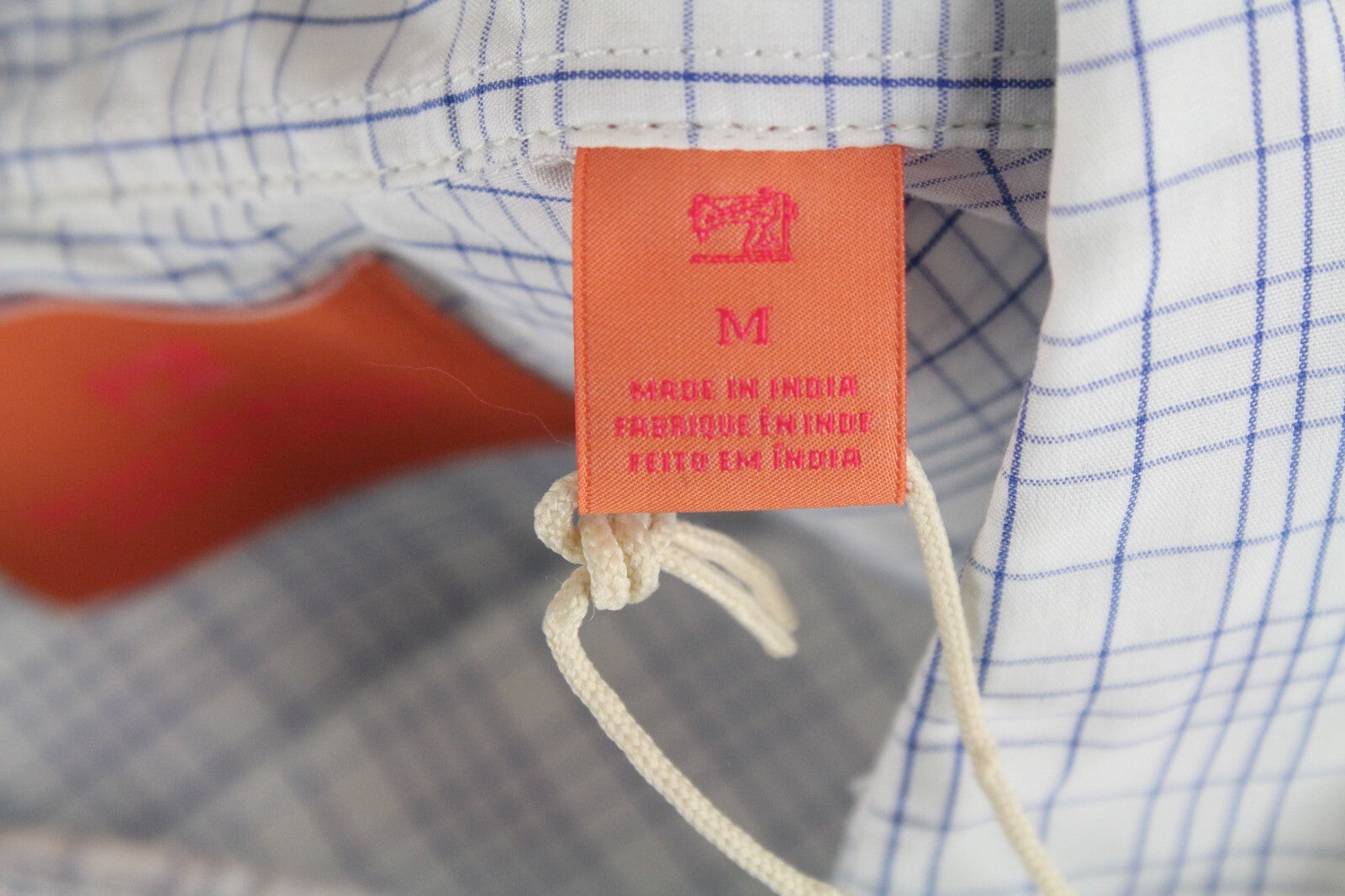 SCOTCH & SODA Ams Couture Men Shirt M Blue White Checked Long Sleeve Button-Up