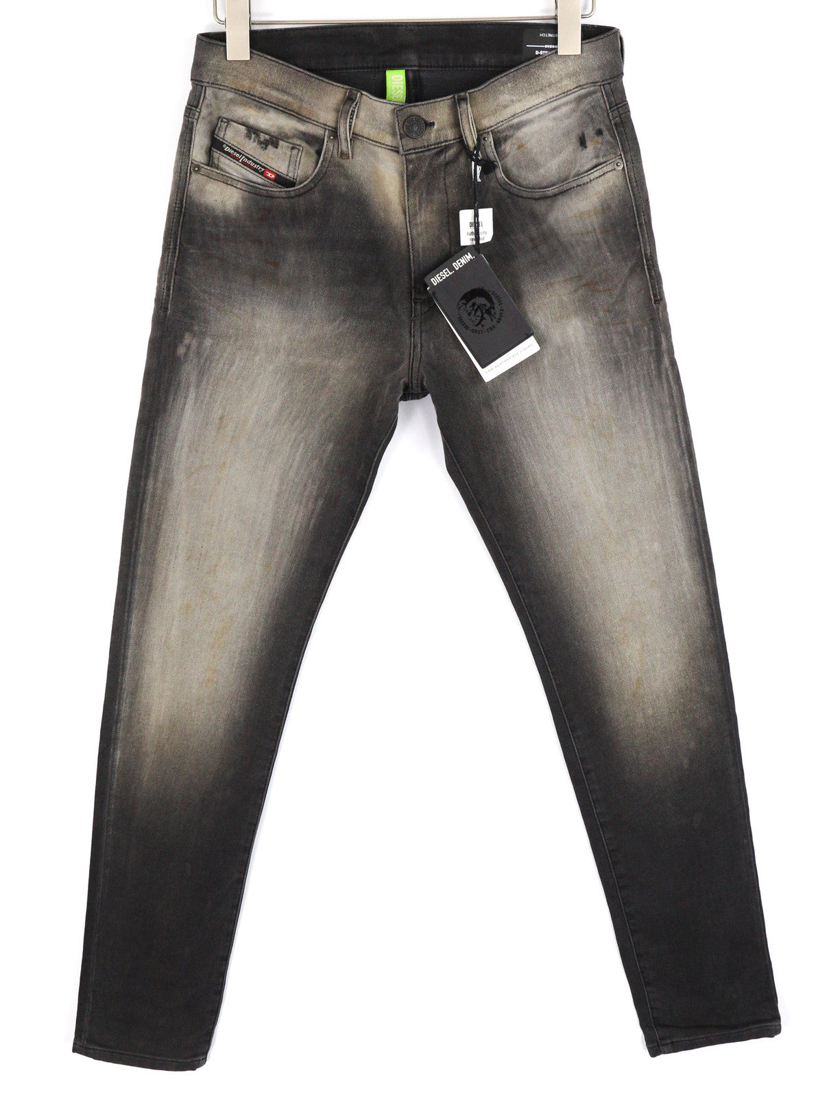 DIESEL D-Strukt Jogg 09B04 vyriški džinsai W30 Slim Stretch Logo Women's Black RRP 295 € 