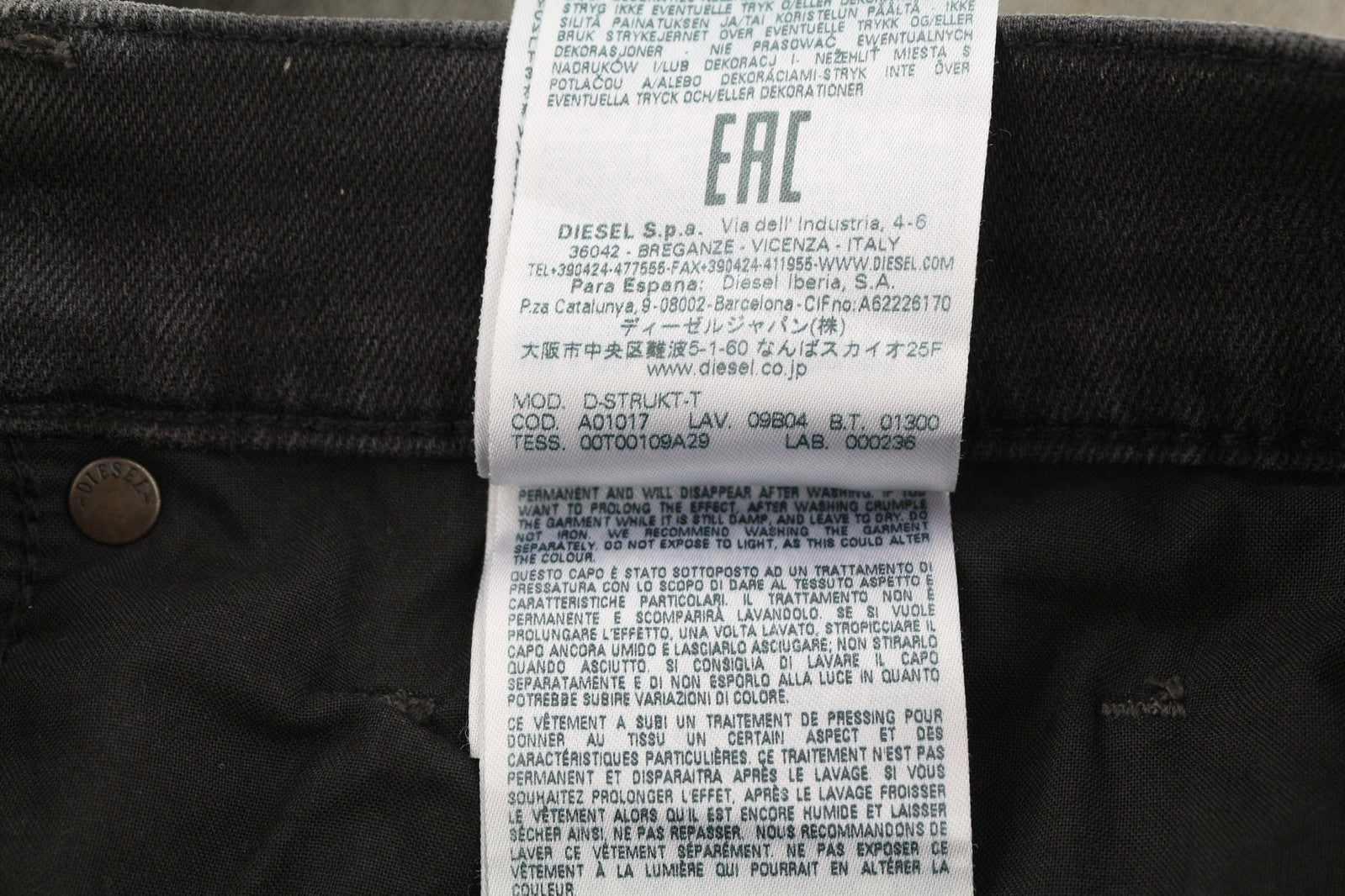 DIESEL D-Strukt Jogg 09B04 vyriški džinsai W30 Slim Stretch Logo Women's Black RRP 295 € 
