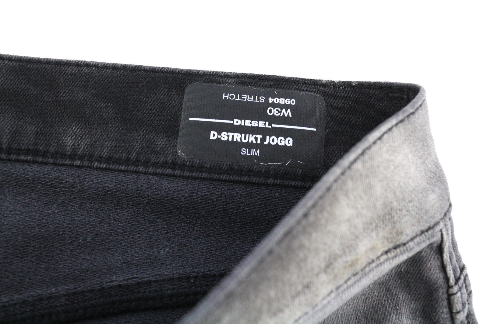DIESEL D-Strukt Jogg 09B04 vyriški džinsai W30 Slim Stretch Logo Women's Black RRP 295 € 