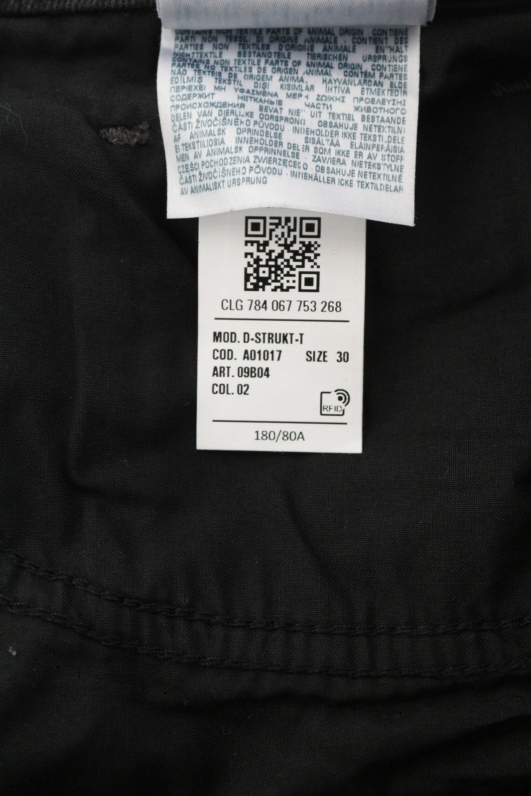 DIESEL D-Strukt Jogg 09B04 Men Jeans W30 Slim Fit Stretch Washed Black RRP€295