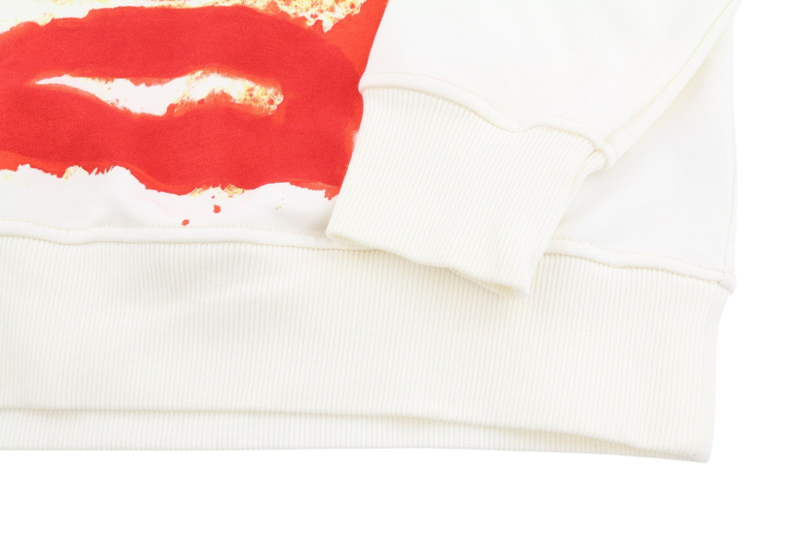 DIESEL S-Ginn-E5 Men Sweatshirt S White Pullover Crew Neck Front Logo Unlined