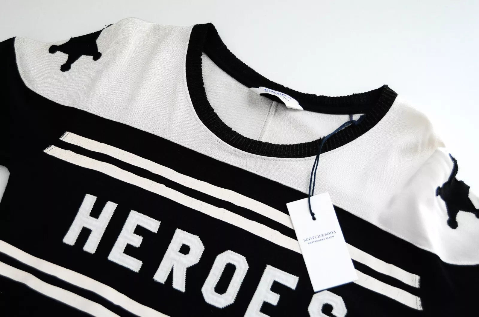 SCOTCH & SODA Ams Blauw Men's T-Shirt ~S Black 3/4 Sleeve Casual Pullover