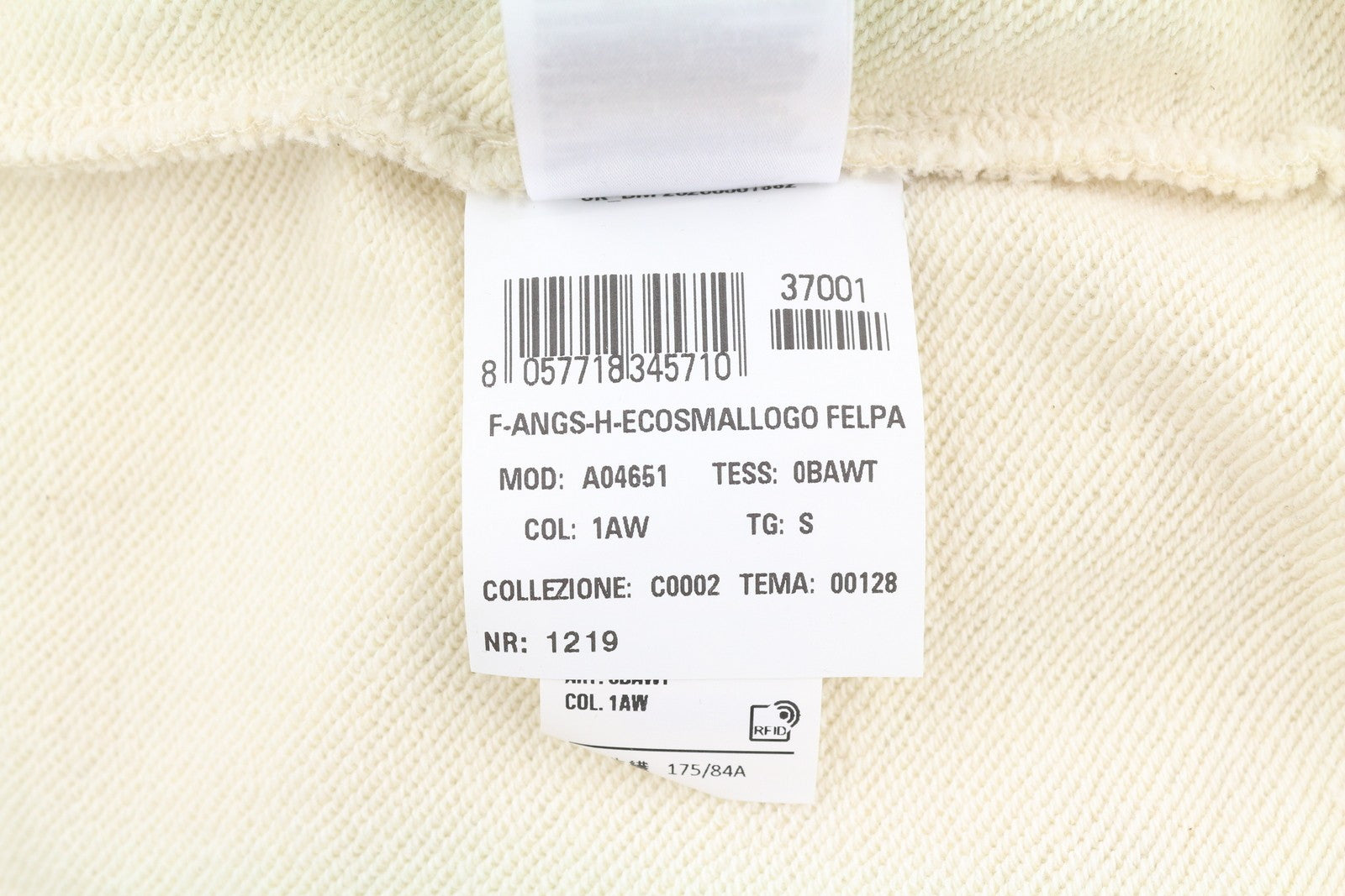 DIESEL F-Angs-H-Ecosmallogo Womens Hoodie S Melange Light Yellow Pullover