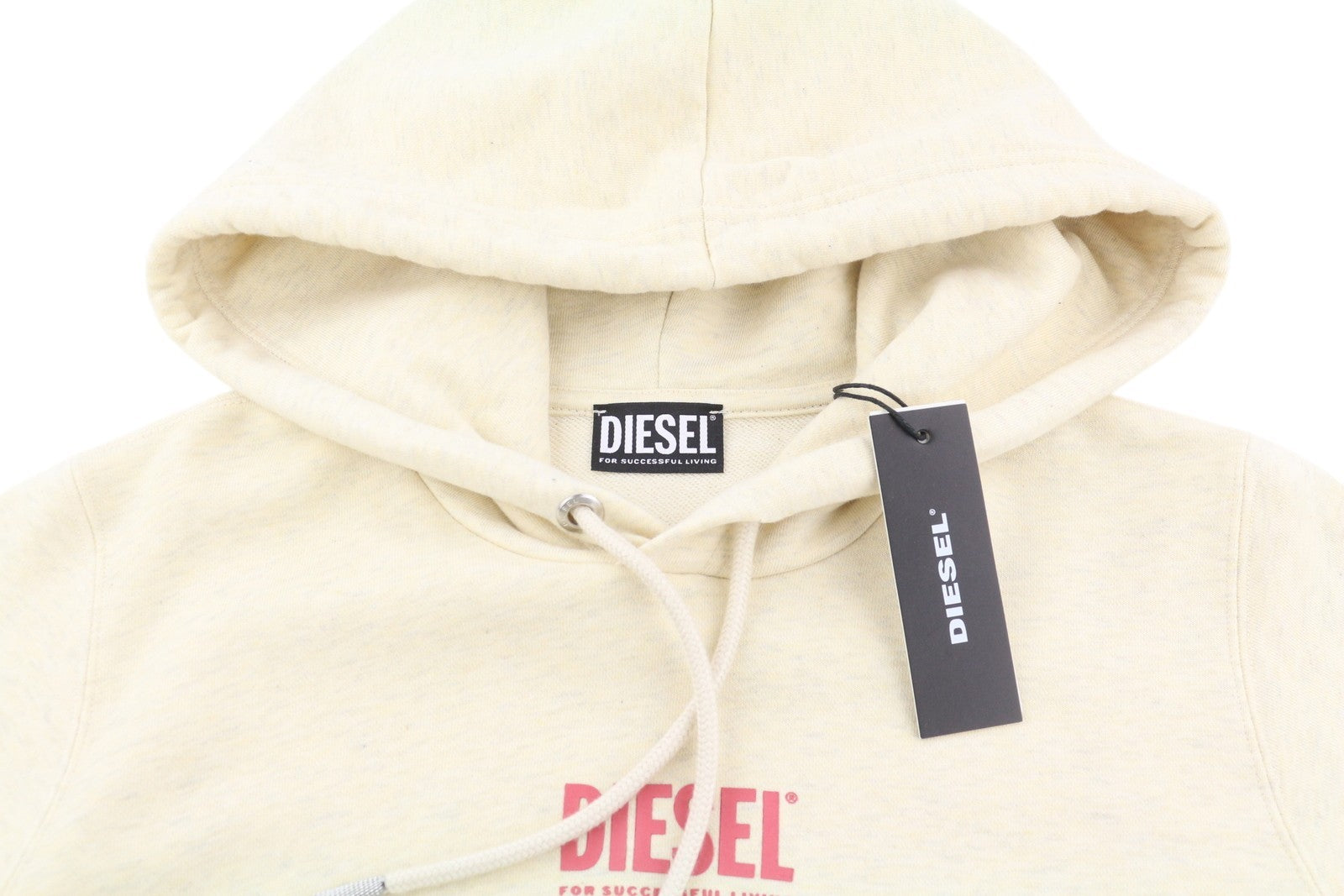DIESEL F-Angs-H-Ecosmallogo Womens Hoodie S Melange Light Yellow Pullover