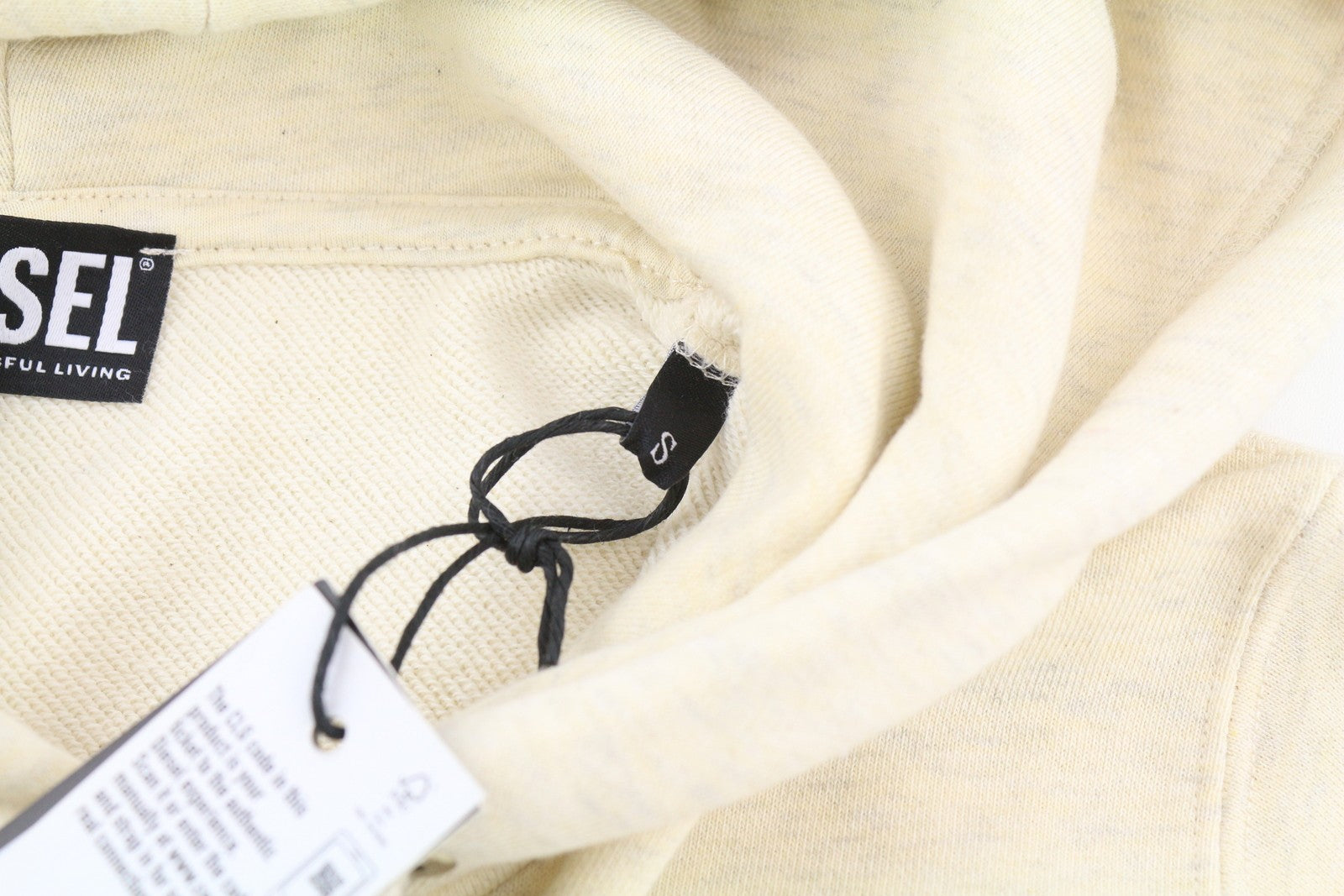 DIESEL F-Angs-H-Ecosmallogo Womens Hoodie S Melange Light Yellow Pullover