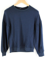 DENHAM Compass Women's T-Shirt 2XS Blue Long Sleeve Stretch Casual