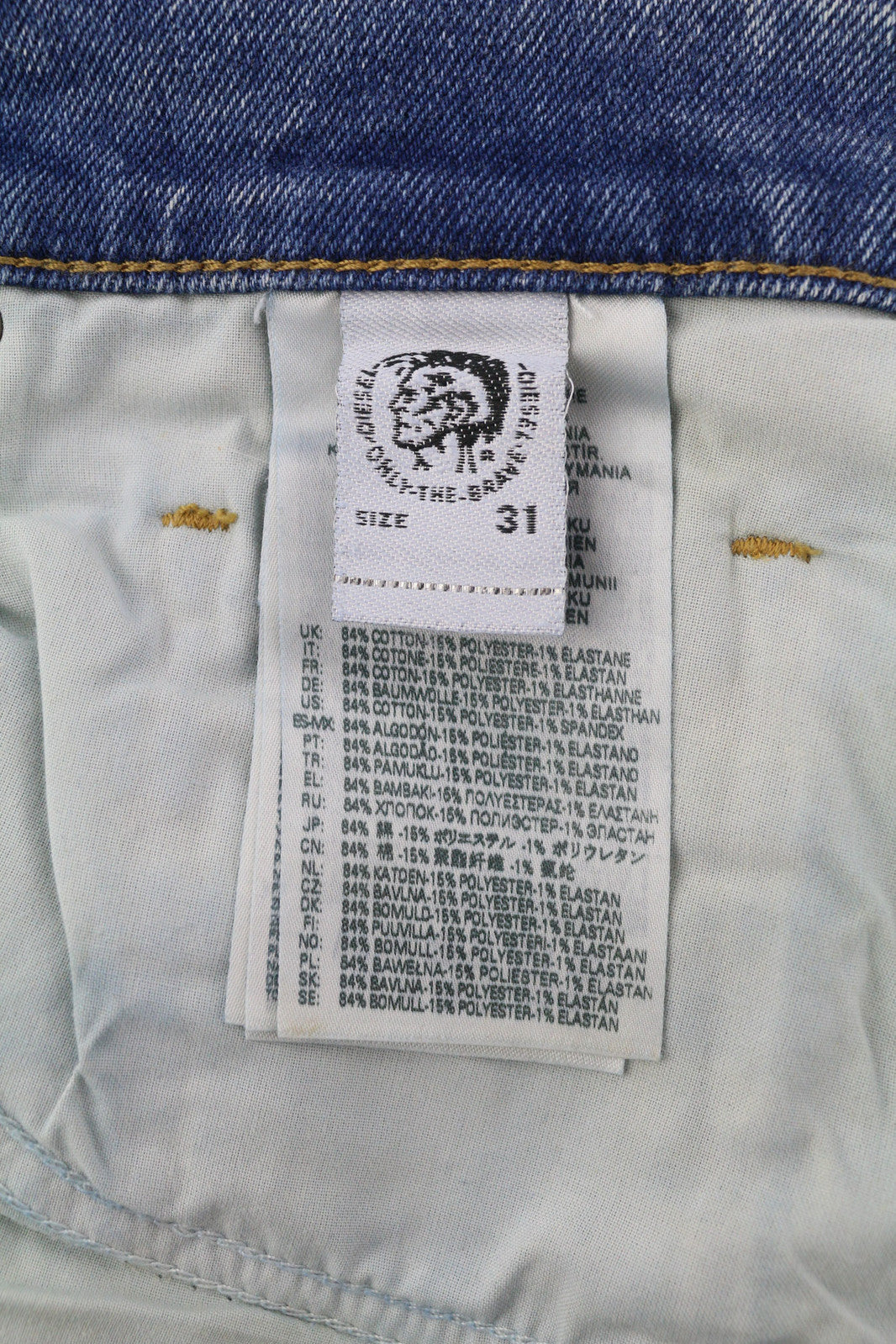 DIESEL D-Strukt 009MW Men Jeans W31/L32 Slim Stretch Distress Washed Blue RRP195