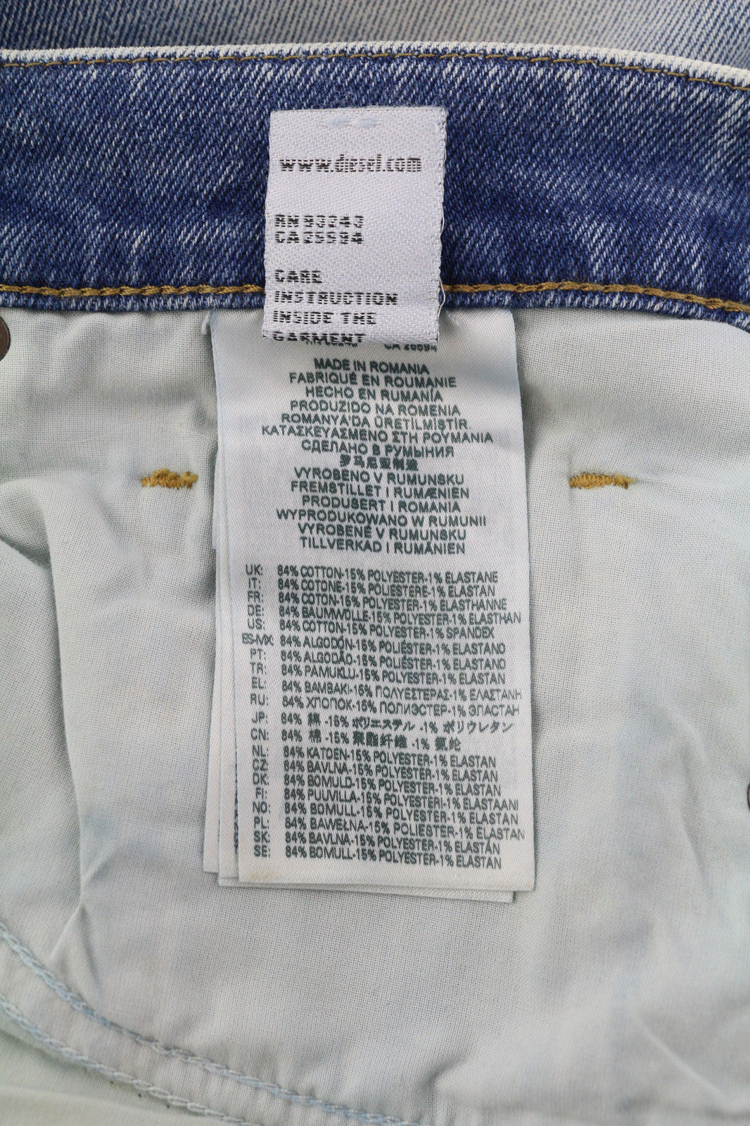 DIESEL D-Strukt 009MW Men Jeans W31/L32 Slim Stretch Distress Washed Blue RRP195