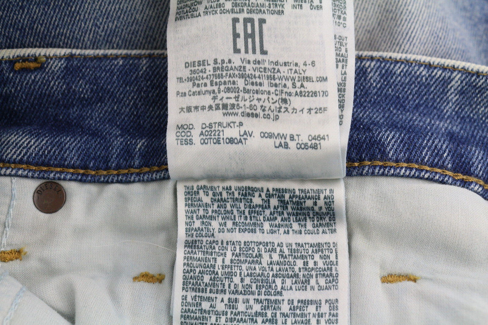 DIESEL D-Strukt 009MW Men Jeans W31/L32 Slim Stretch Distress Washed Blue RRP195