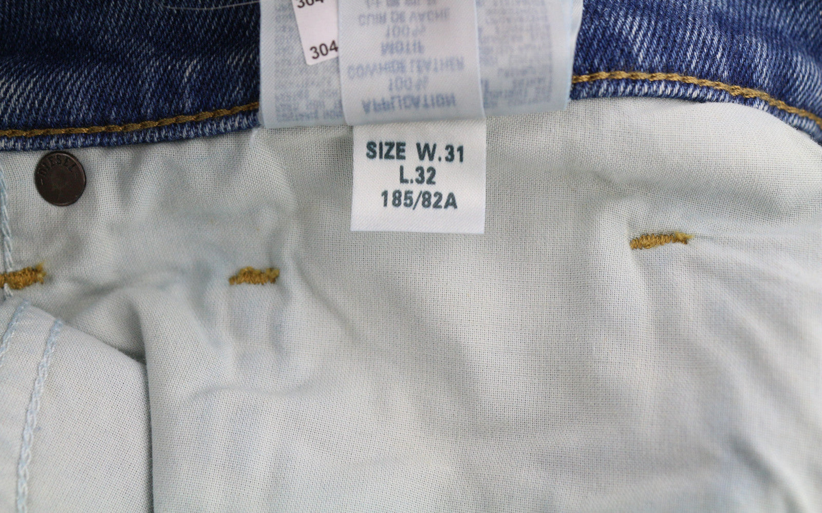 DIESEL D-Strukt 009MW Men Jeans W31/L32 Slim Stretch Distress Washed Blue RRP195