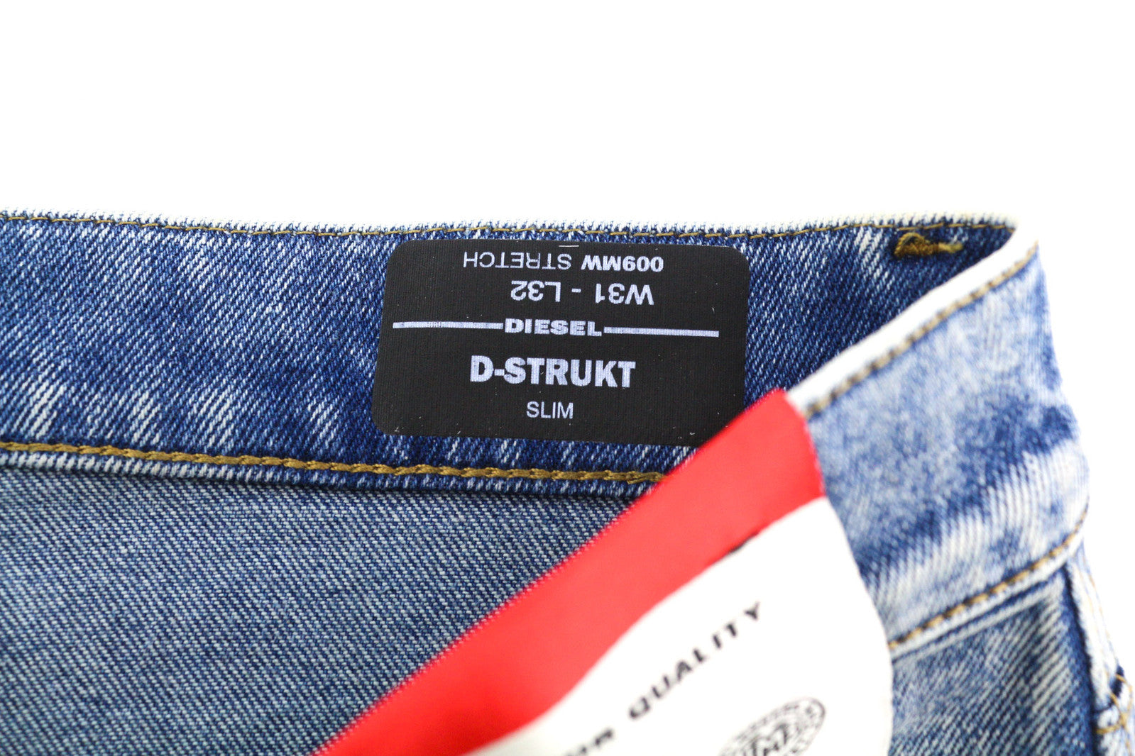 DIESEL D-Strukt 009MW Men Jeans W31/L32 Slim Stretch Distress Washed Blue RRP195