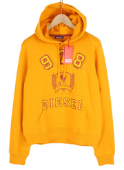 DIESEL S-Ginn-Hood-E5 Mens Hoodie L Yellow Pullover Kangaroo Pocket RRP€175