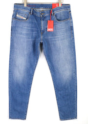 DIESEL 2019 D-Strukt 0EHAJ Men Jeans W40/L34 Slim Fit Mid Waist Washed Blue