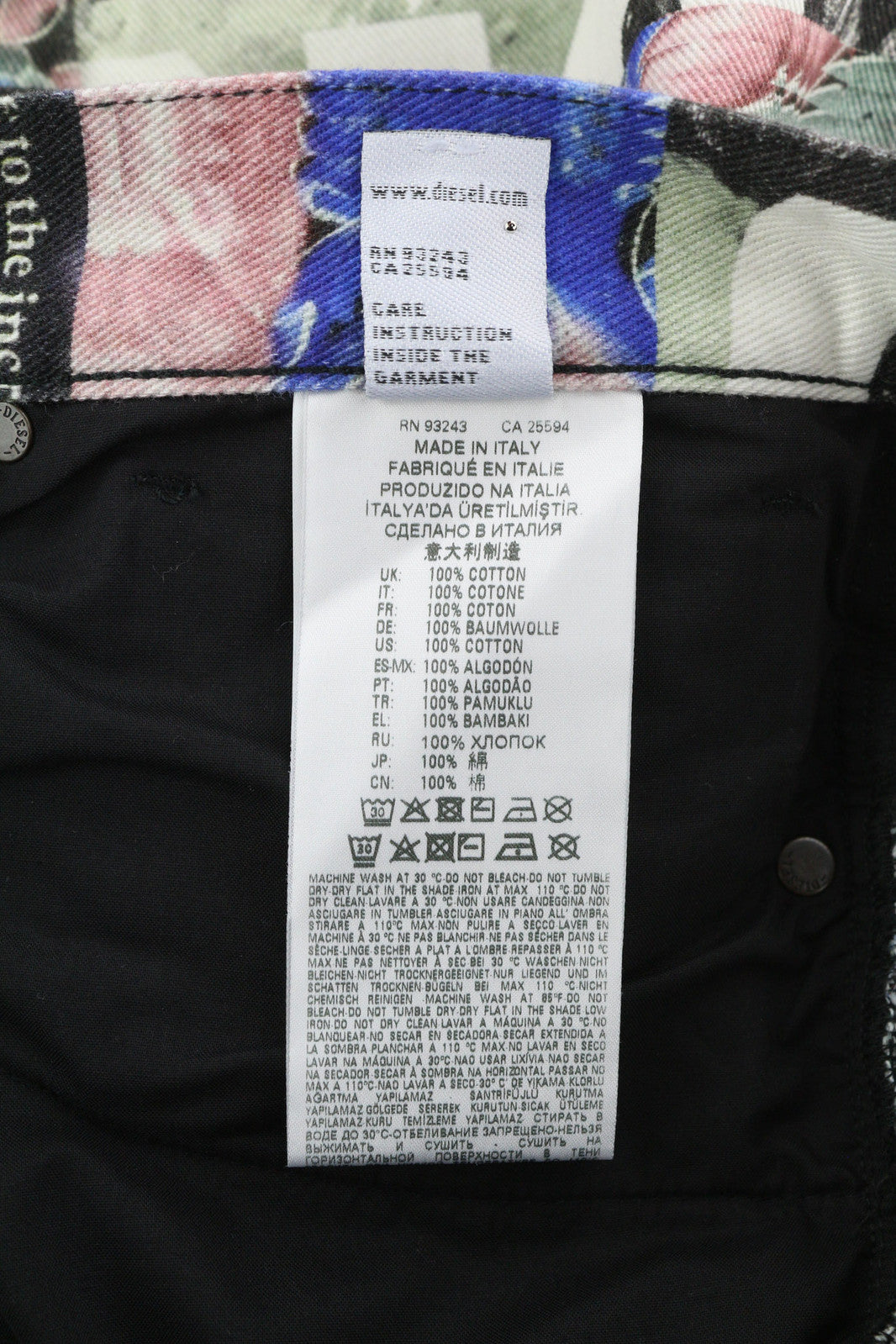 DIESEL D-Kras 009VB Men Jeans W32/L32 Slim Fit Patterned Buttoned Logo RRP€295