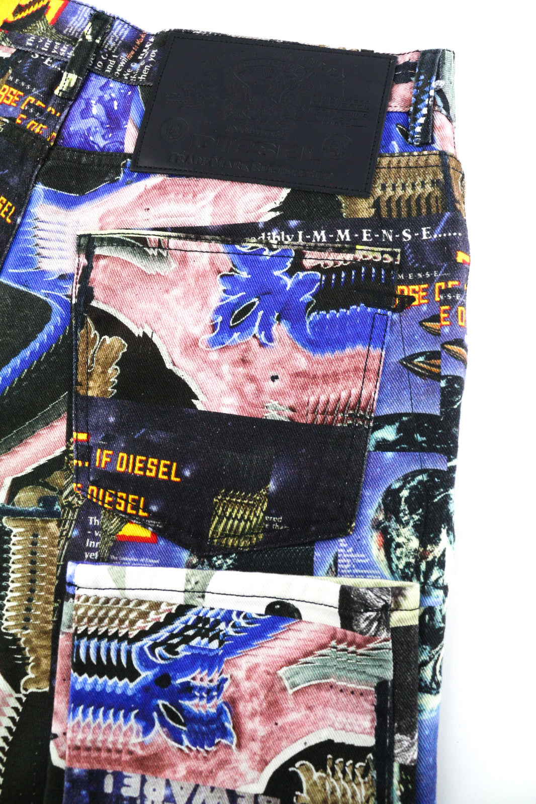 DIESEL D-Kras 009VB Men Jeans W32/L32 Slim Fit Patterned Buttoned Logo RRP€295