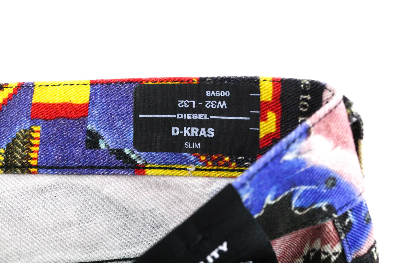 DIESEL D-Kras 009VB Men Jeans W32/L32 Slim Fit Patterned Buttoned Logo RRP€295