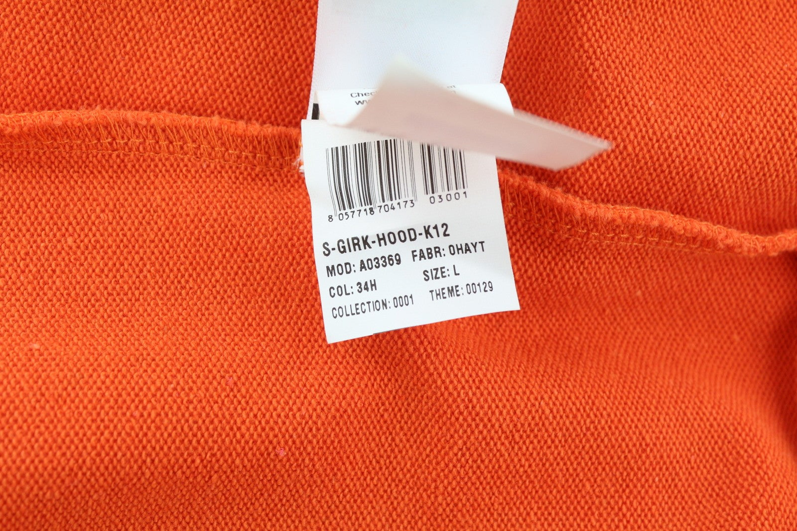 DIESEL S-Girk-Hood-K12 Mens Hoodie L Orange Pullover Kangaroo Pocket RRP€130