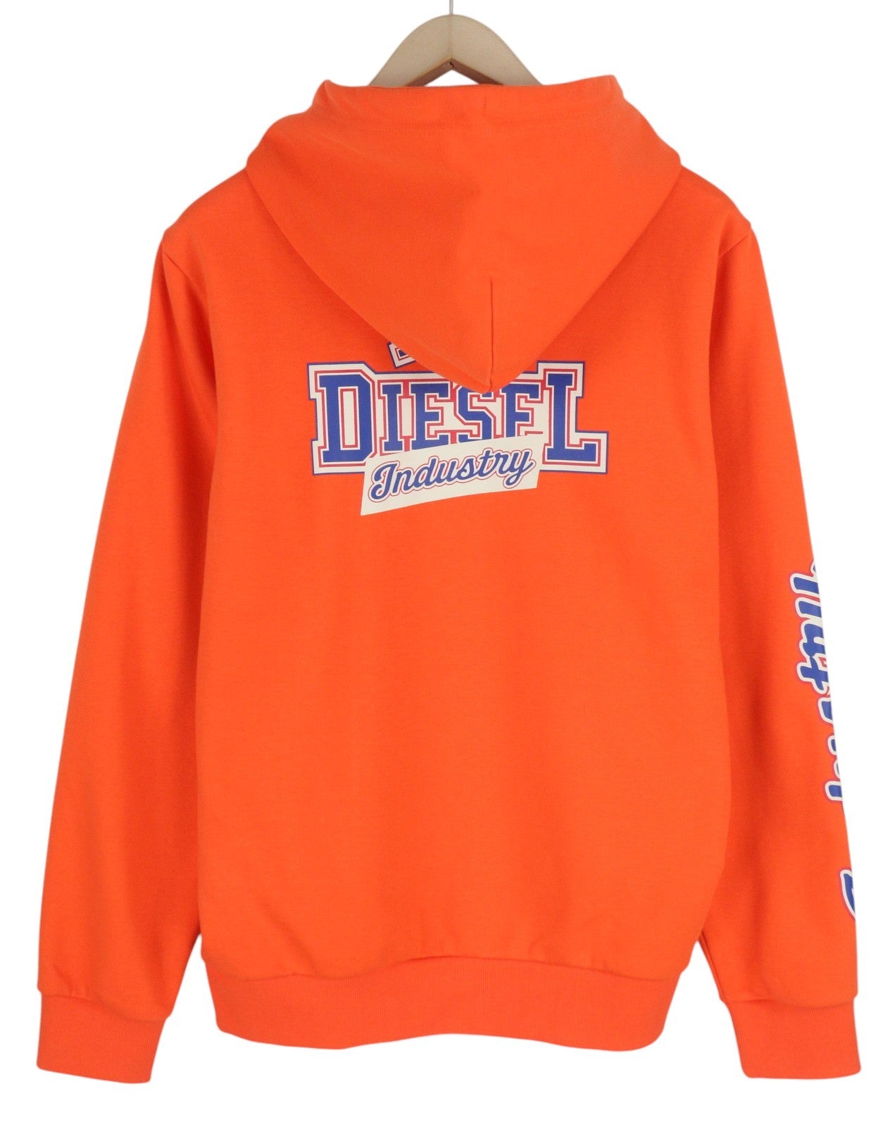 DIESEL S-Girk-Hood-K12 Mens Hoodie L Orange Pullover Kangaroo Pocket RRP€130