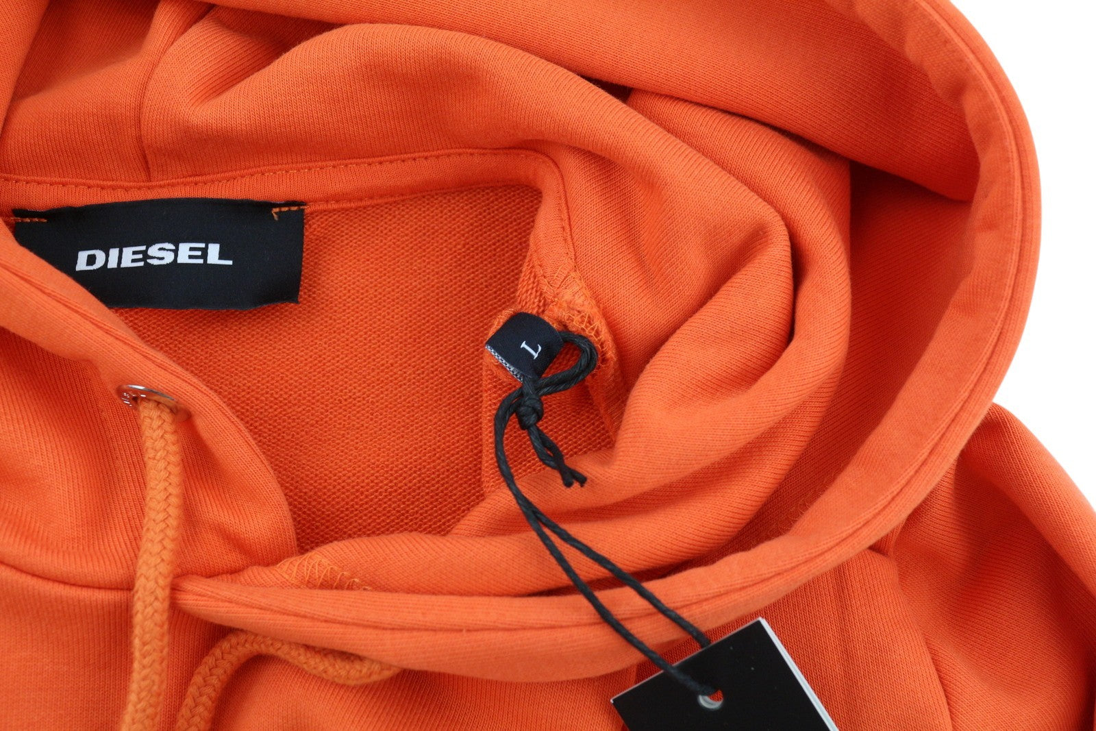 DIESEL S-Girk-Hood-K12 Mens Hoodie L Orange Pullover Kangaroo Pocket RRP€130