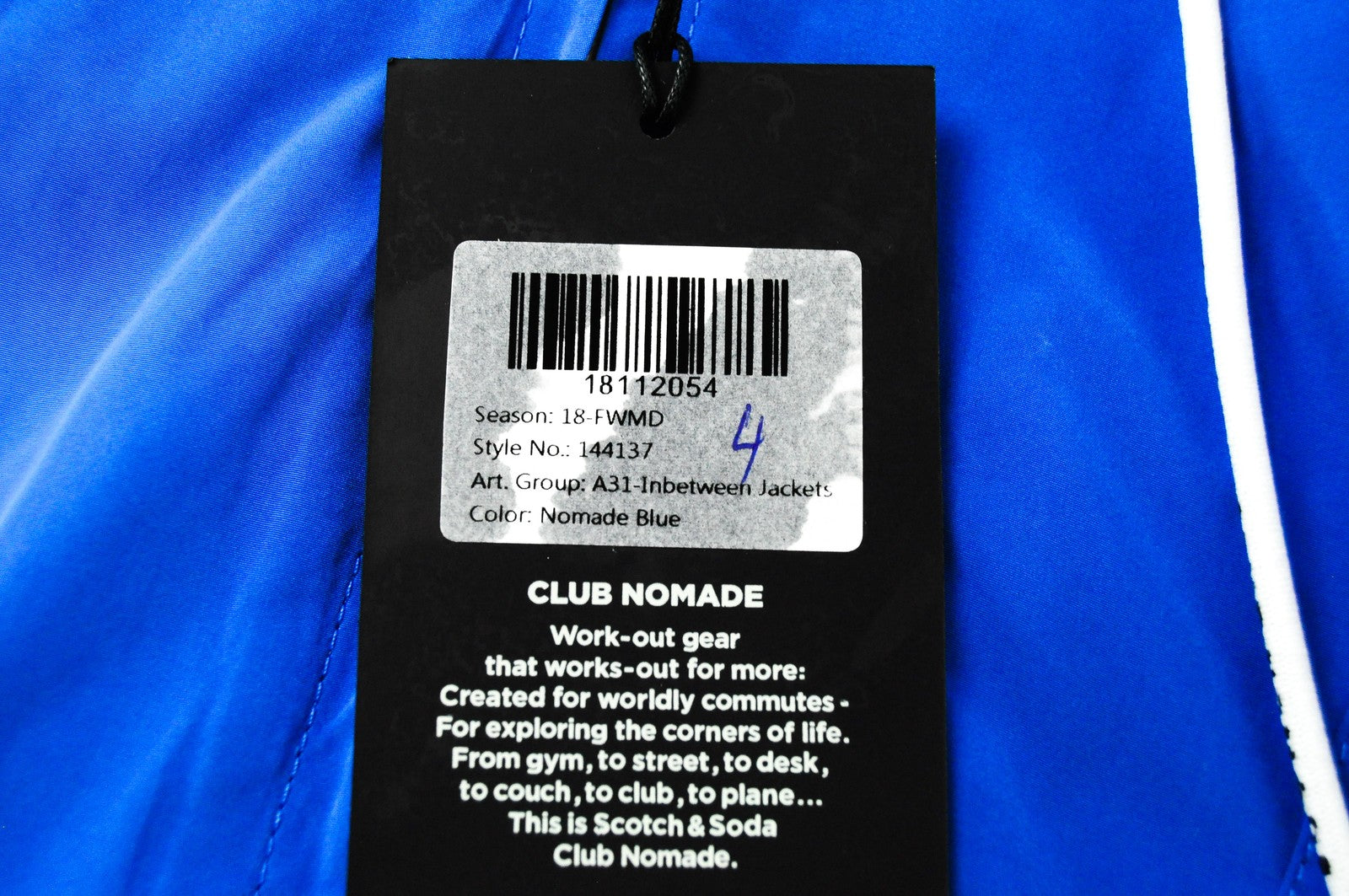 SCOTCH & SODA Club Nomade Mens Jacket ~XL Blue Hooded Casual Anorak Long Sleeve