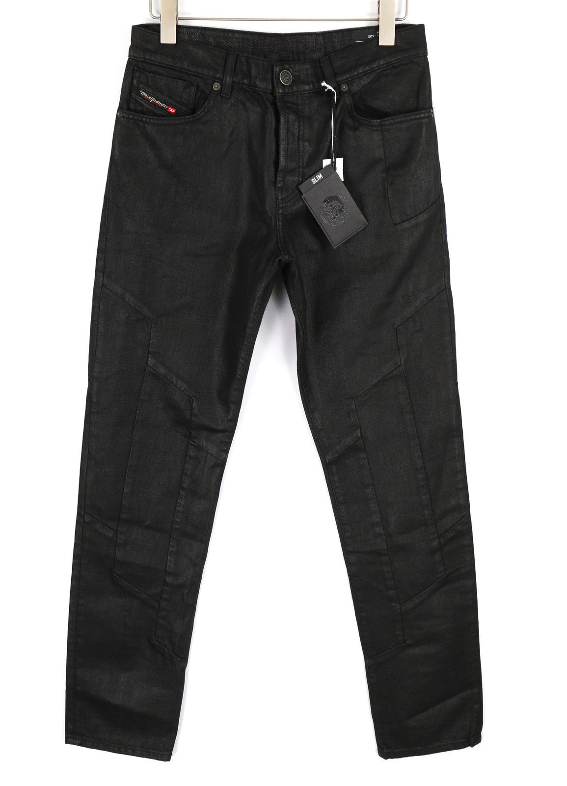 DIESEL D-Kras 0BFAX Men Jeans W30/L32 Denim Black Slim Button Pockets RRP€275