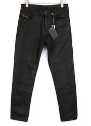 DIESEL D-Kras 0BFAX Men Jeans W30/L32 Denim Black Slim Button Pockets RRP€275