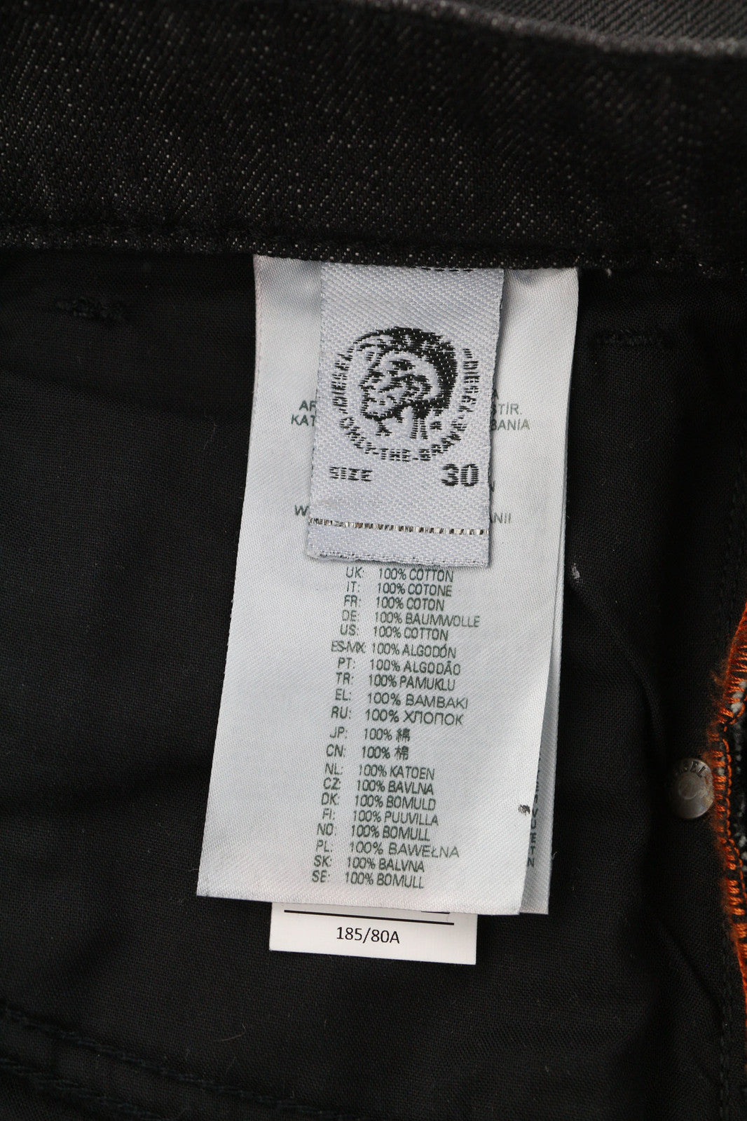 DIESEL D-Kras 0BFAX Men Jeans W30/L32 Denim Black Slim Button Pockets RRP€275