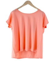 MAISON SCOTCH Women's T-Shirt S Pink Cotton Short Sleeve Pullover