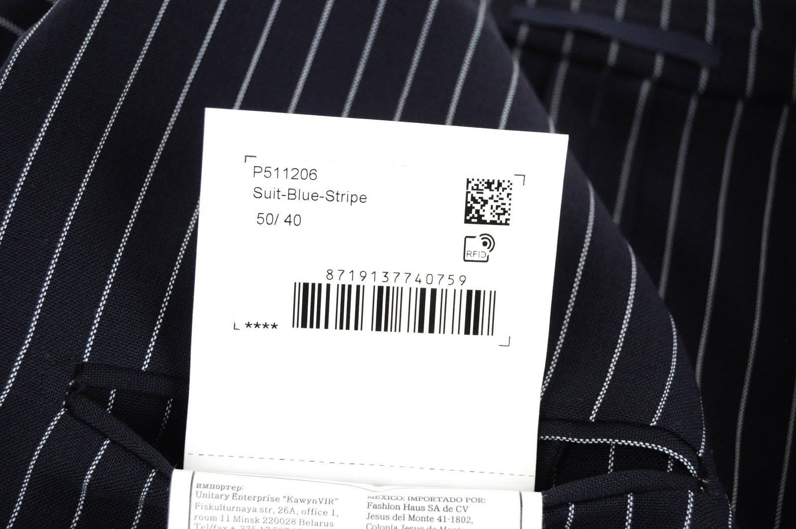 SUITSUPPLY Havana Men's Blazer UK40R Navy Striped Slim Fit Pure Wool Formal Wear